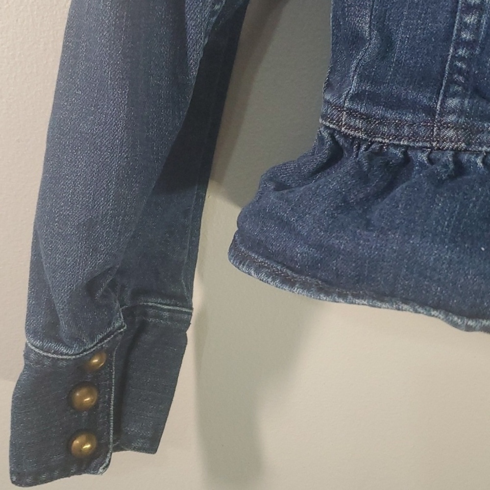 Gap Riding Jacket Kids Girls Size Medium M BLUE DENIM Ride Riding - Picture 8 of 14